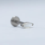 16G ASTM F136 Titanium Nature Stone Onyx Labret Stud Horse Eye