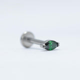 16G ASTM F136 Titanium Horse Eye Labret Stud Internal Threaded