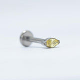 16G ASTM F136 Titanium Horse Eye Labret Stud Internal Threaded