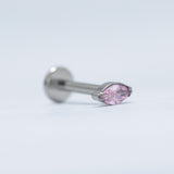 16G ASTM F136 Titanium Horse Eye Labret Stud Internal Threaded