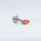 16G ASTM F136 Titanium Horse Eye Labret Stud Internal Threaded