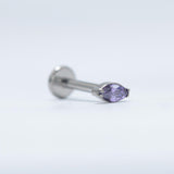 16G ASTM F136 Titanium Horse Eye Labret Stud Internal Threaded