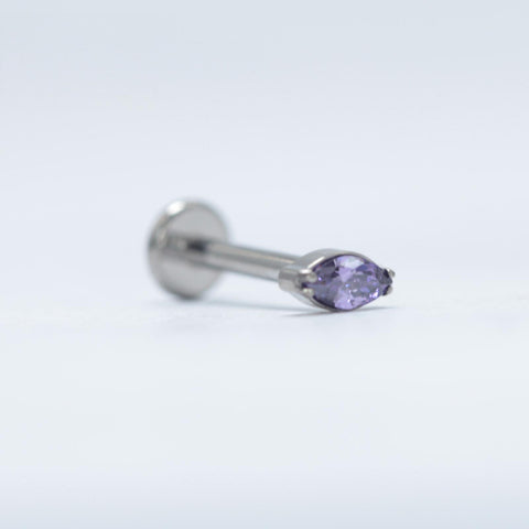 16G ASTM F136 Titanium Horse Eye Labret Stud Internal Threaded