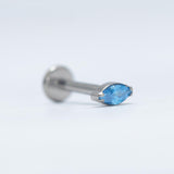 16G ASTM F136 Titanium Horse Eye Labret Stud Internal Threaded