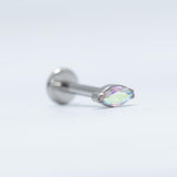 16G ASTM F136 Titanium Horse Eye Labret Stud Internal Threaded