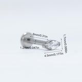 16G ASTM F136 Titanium Horse Eye Labret Stud Internal Threaded