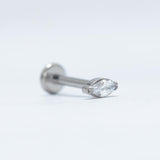 16G ASTM F136 Titanium Horse Eye Labret Stud Internal Threaded
