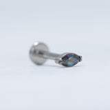 16G ASTM F136 Titanium Horse Eye Labret Stud Internal Threaded