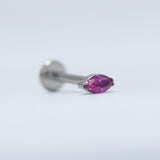 16G ASTM F136 Titanium Horse Eye Labret Stud Internal Threaded