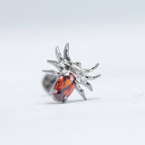 16G ASTM F136 Titanium Spider Oval CZ Labret Stud Internal Thread