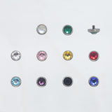 16G ASTM F136 Titanium Labret Stud Dermal Piercing Bezel Cubic Zirconia 3mm 4mm 5mm