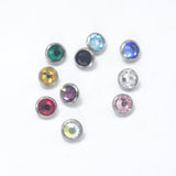 16G ASTM F136 Titanium Labret Stud Dermal Piercing Bezel Cubic Zirconia 3mm 4mm 5mm