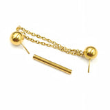 14G Threadless Nipple Barbell with Double Chain Piercing Jewelry