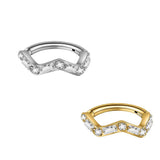 16G ASTM F136 Titanium Waved Hinged Segment Ring Clicker