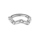 16G ASTM F136 Titanium Waved Hinged Segment Ring Clicker