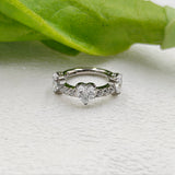 16G ASTM F136 Titanium Hinged Segment Ring Clicker with 3 Heart CZ