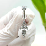 14G ASTM F136 Titanium Belly Button Ring Pendant Dangle with Marqusie CZ