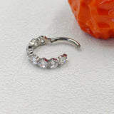 16G ASTM F136 Titanium 3MM CZ Hinged Segment Ring Clicker