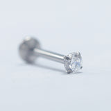 16G ASTM F136 Titanium Labret Stud Prong Setting