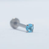 16G ASTM F136 Titanium Labret Stud Prong Setting