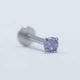 16G ASTM F136 Titanium Labret Stud Prong Setting