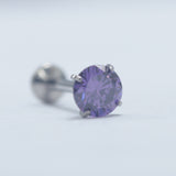 16G ASTM F136 Titanium Labret Stud Prong Setting