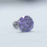 16G ASTM F136 Titanium Labret Stud Prong Setting