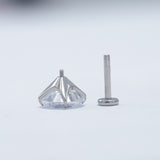 16G ASTM F136 Titanium Labret Stud Prong Setting
