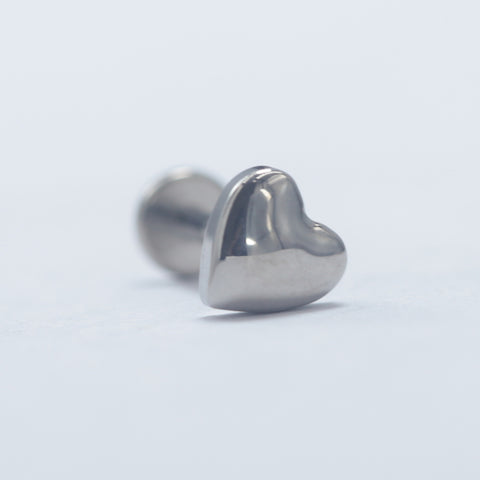 16G ASTM F136 Titanium Heart Labret Stud