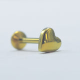 16G ASTM F136 Titanium Heart Labret Stud