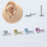 16G ASTM F136 Titanium Scissors Labret Stud Earring