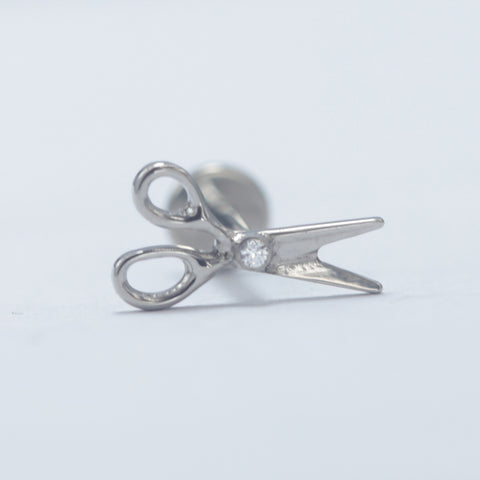 16G ASTM F136 Titanium Scissors Labret Stud Earring