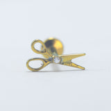 16G ASTM F136 Titanium Scissors Labret Stud Earring