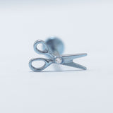 16G ASTM F136 Titanium Scissors Labret Stud Earring