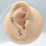 16G ASTM F136 Titanium Scissors Labret Stud Earring