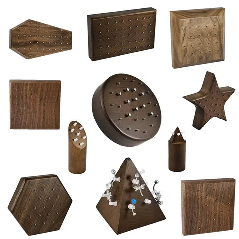 Wood Jewelry Display for Labret Belly Ring Nose Clickers