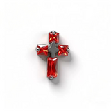16G ASTM F136 Titanium Cross With Square and Rectangle CZ Labret Stud Internal Thread