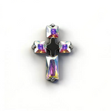 16G ASTM F136 Titanium Cross With Square and Rectangle CZ Labret Stud Internal Thread