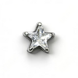 16G ASTM F136 Titanium Star CZ Labret Stud Internal Thread