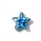 16G ASTM F136 Titanium Star CZ Labret Stud Internal Thread