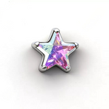 16G ASTM F136 Titanium Star CZ Labret Stud Internal Thread