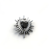 16G ASTM F136 Titanium Urchin Heart CZ Labret Stud Internal Thread