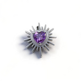 16G ASTM F136 Titanium Urchin Heart CZ Labret Stud Internal Thread