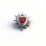 16G ASTM F136 Titanium Urchin Heart CZ Labret Stud Internal Thread
