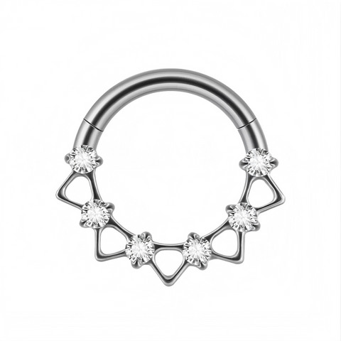 16G ASTM F136 Titanium Spike Cone Clicker Hinged Segment Ring