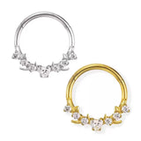 16G ASTM F136 Titanium Thorn with Heart CZ Clicker Hinged Segment Ring