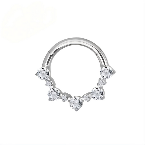 16G ASTM F136 Titanium Big Small Alternate Hinged Segment Ring Septum Clicker Daith Ring