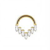 16G ASTM F136 Titanium Vertical Rectangle CZ Hinged Segment Ring Septum Clicker