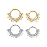 16G ASTM F136 Titanium Thorn Hinged Segment Ring Septum Clicker
