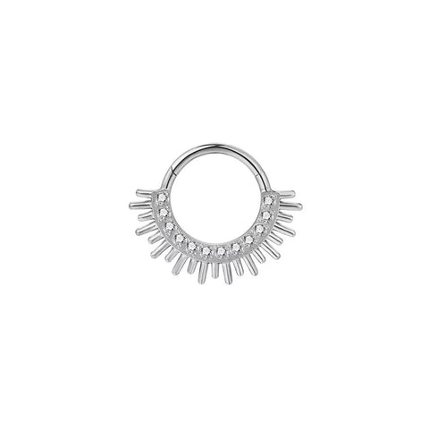 16G ASTM F136 Titanium Thorn Hinged Segment Ring Septum Clicker